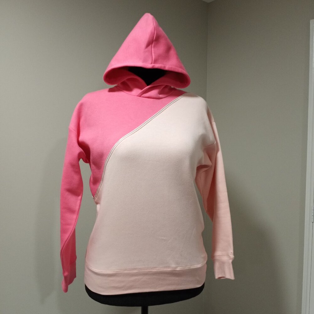 DSG DEEP PINK|PALE PINK FLEECE HOODIE WOMEN SIZE XL